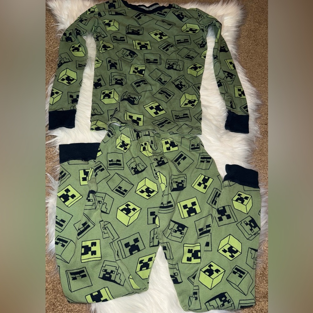 Minecraft long sleeve pant Pajama Set kids boys children Nintendo gamer